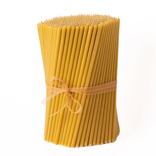 Dünne gelbe Bienenwachskerzen 18 cm – Großpackung 1–4 kg | CanBee