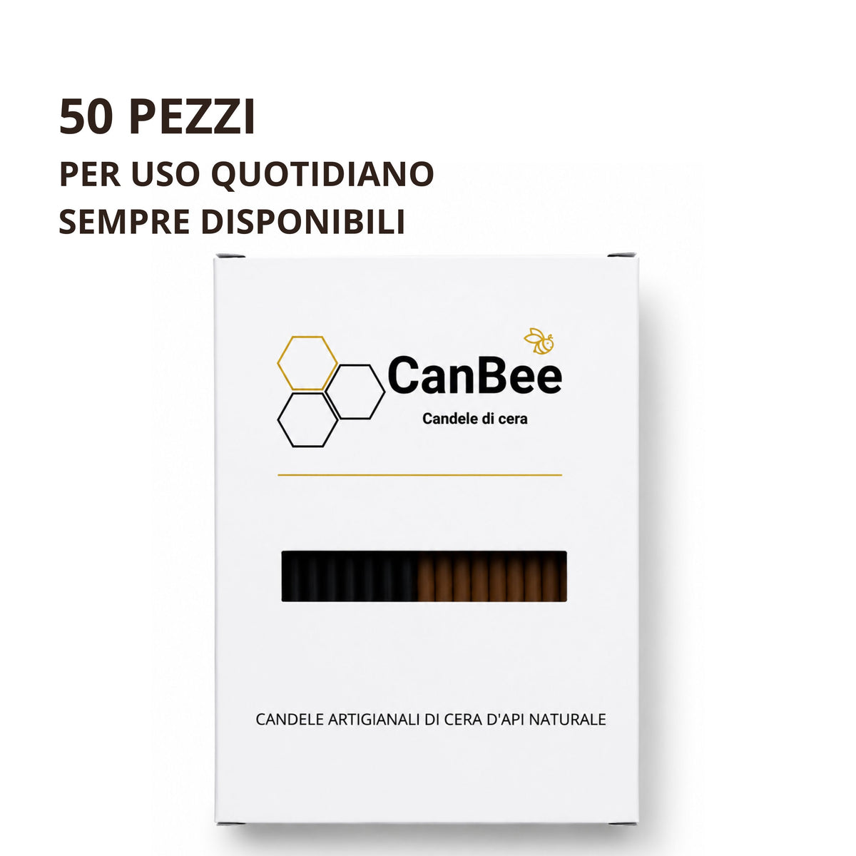 Candele Sottili Marrone e Nero in Cera d’Api Naturale