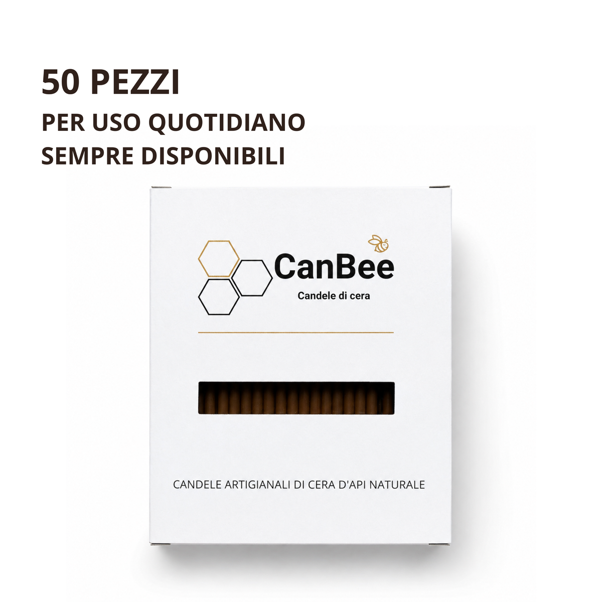 Candele Sottili Marrone in Cera d’Api Naturale