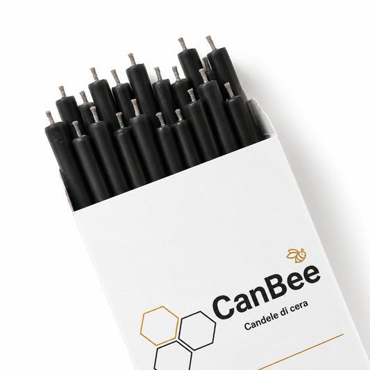 Confezione CanBee con candele sottili nere