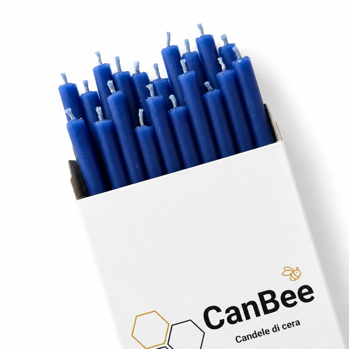 Confezione CanBee con candele sottili blu