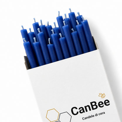 Confezione CanBee con candele sottili blu