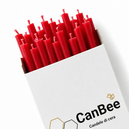 Confezione CanBee con candele sottili rosse