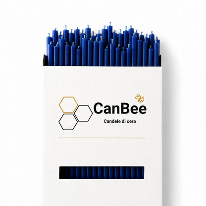 Confezione CanBee con candele sottili blu