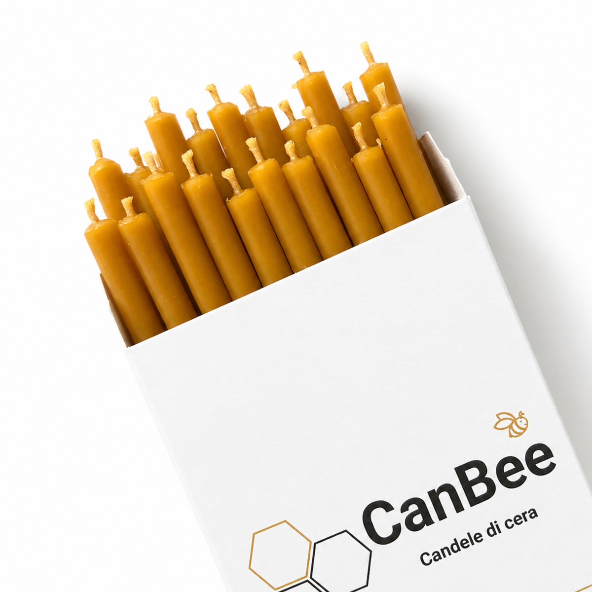 Confezione CanBee con candele sottili gialle
