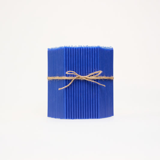 Thin Blue Beeswax Candles 16 cm – Bulk 1–4 kg | CanBee