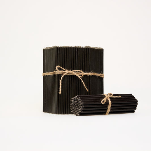 Dünne schwarze Bienenwachskerzen 16 cm – Großpackung 1–4 kg | CanBee