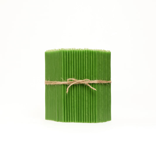 Dünne grüne Bienenwachskerzen 16 cm – Großpackung 1–4 kg | CanBee