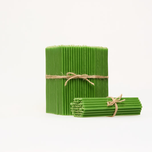 Dünne grüne Bienenwachskerzen 16 cm – Großpackung 1–4 kg | CanBee
