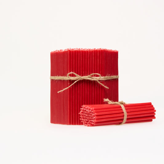 Dünne rote Bienenwachskerzen 16 cm – Großpackung 1–4 kg | CanBee