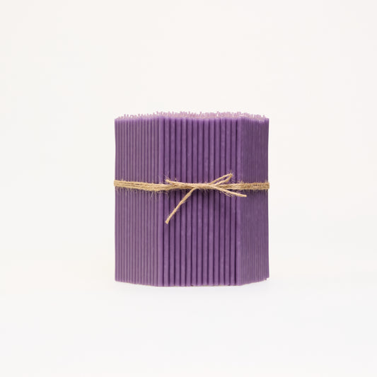 Dünne violette Bienenwachskerzen 16 cm – Großpackung 1–4 kg | CanBee