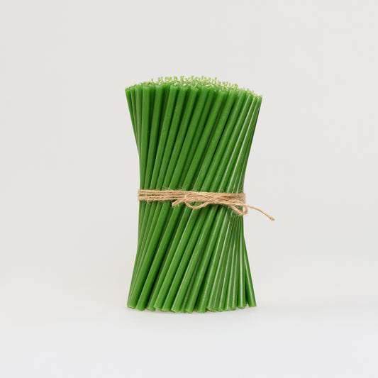 Dünne grüne Bienenwachskerzen 18 cm – Großpackung 1–4 kg | CanBee