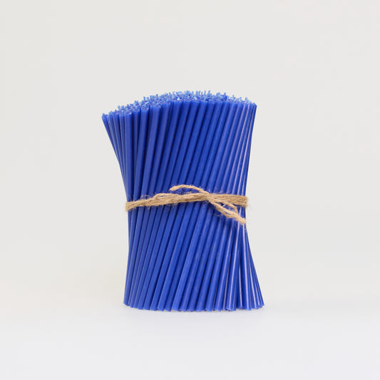 Thin Blue Candles 18 cm in Natural Beeswax – Bulk 1–4 kg | CanBee