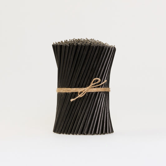 Dünne schwarze Bienenwachskerzen 18 cm – Großpackung 1–4 kg | CanBee
