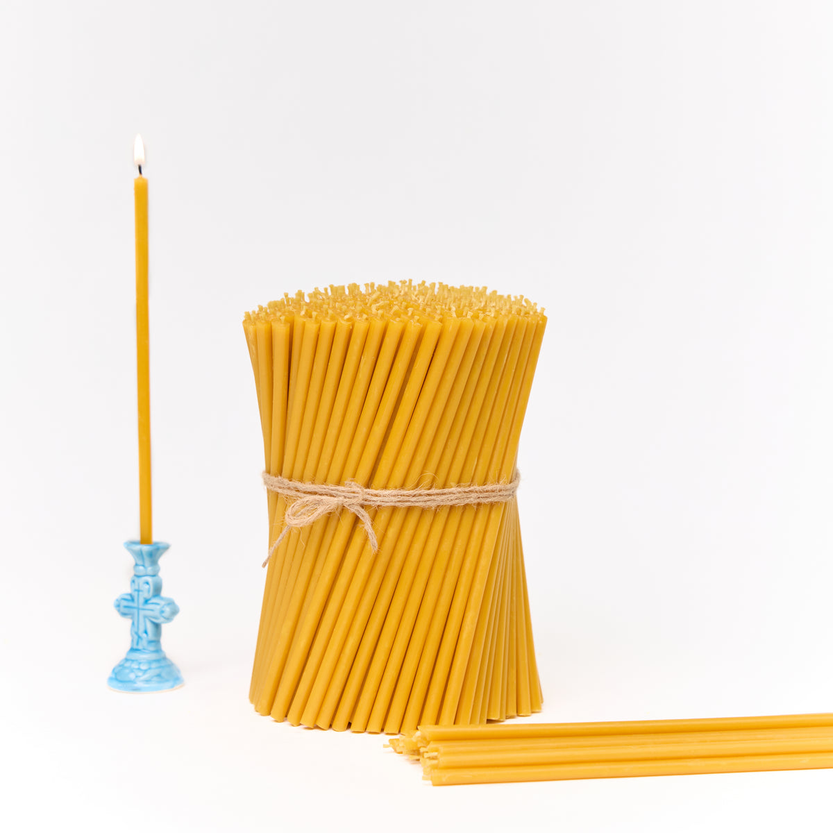 Candele sottili N60 gialle, formato bulk (foto 2)