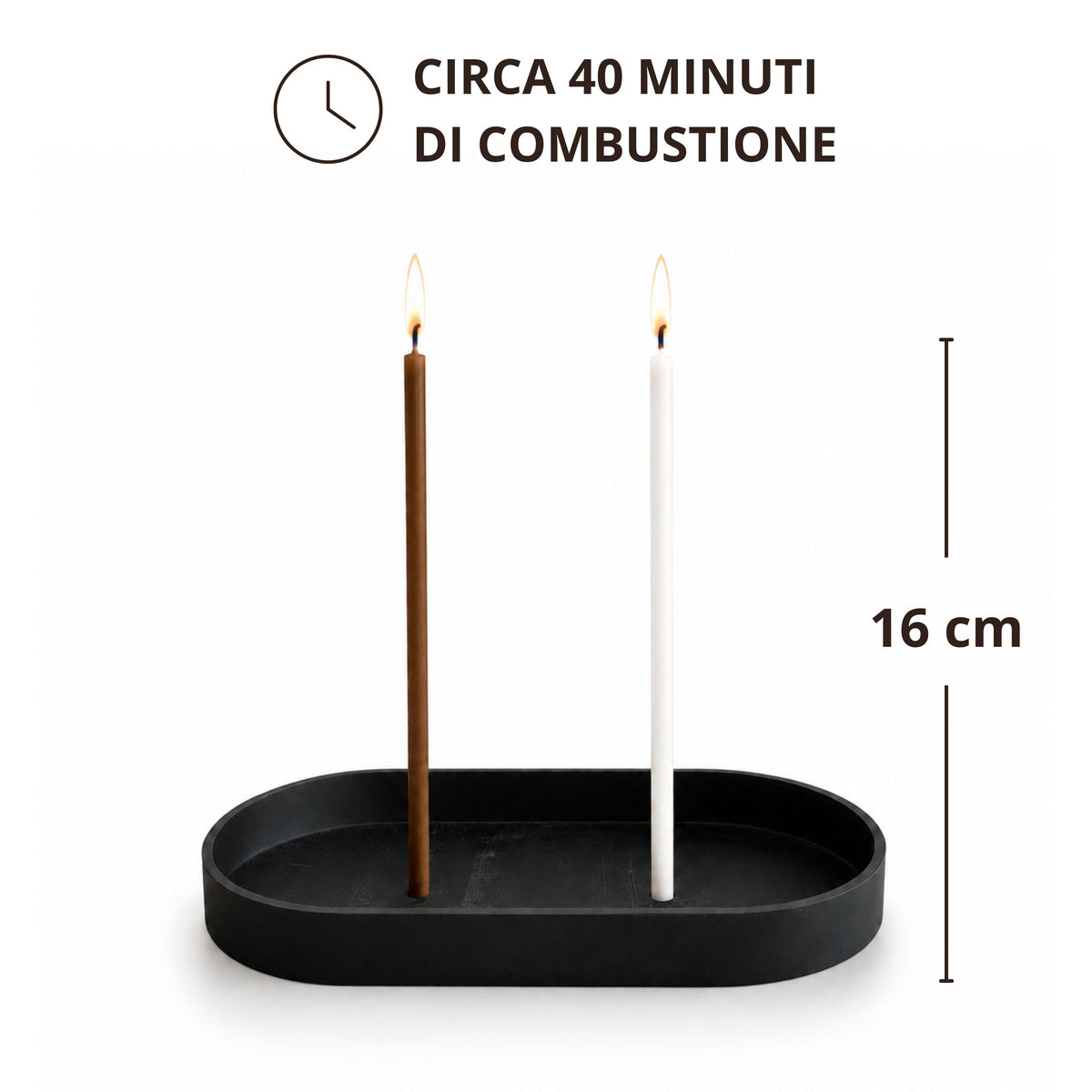 Candele Sottili Marrone e Bianco in Cera d’Api Naturale