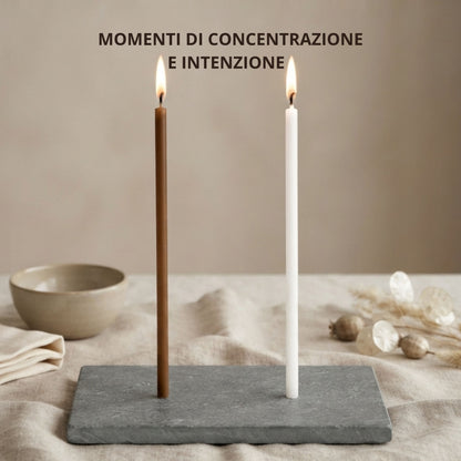 Candele Sottili Marrone e Bianco in Cera d’Api Naturale
