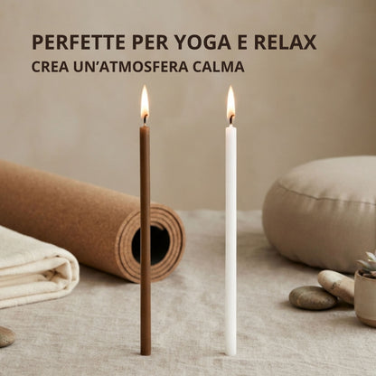 Candele Sottili Marrone e Bianco in Cera d’Api Naturale