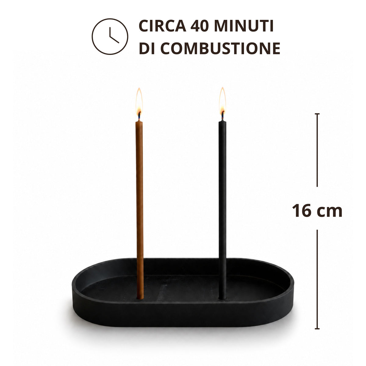 Candele Sottili Marrone e Nero in Cera d’Api Naturale