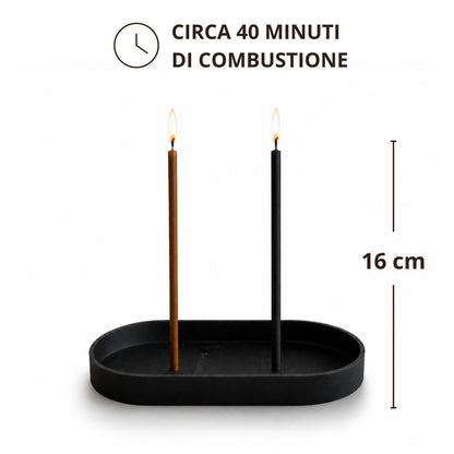 Candele Sottili Marrone e Nero in Cera d’Api Naturale