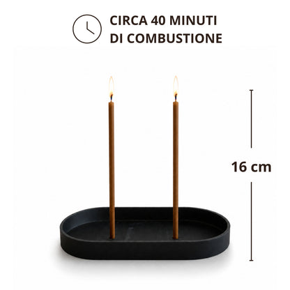 Candele Sottili Marrone in Cera d’Api Naturale