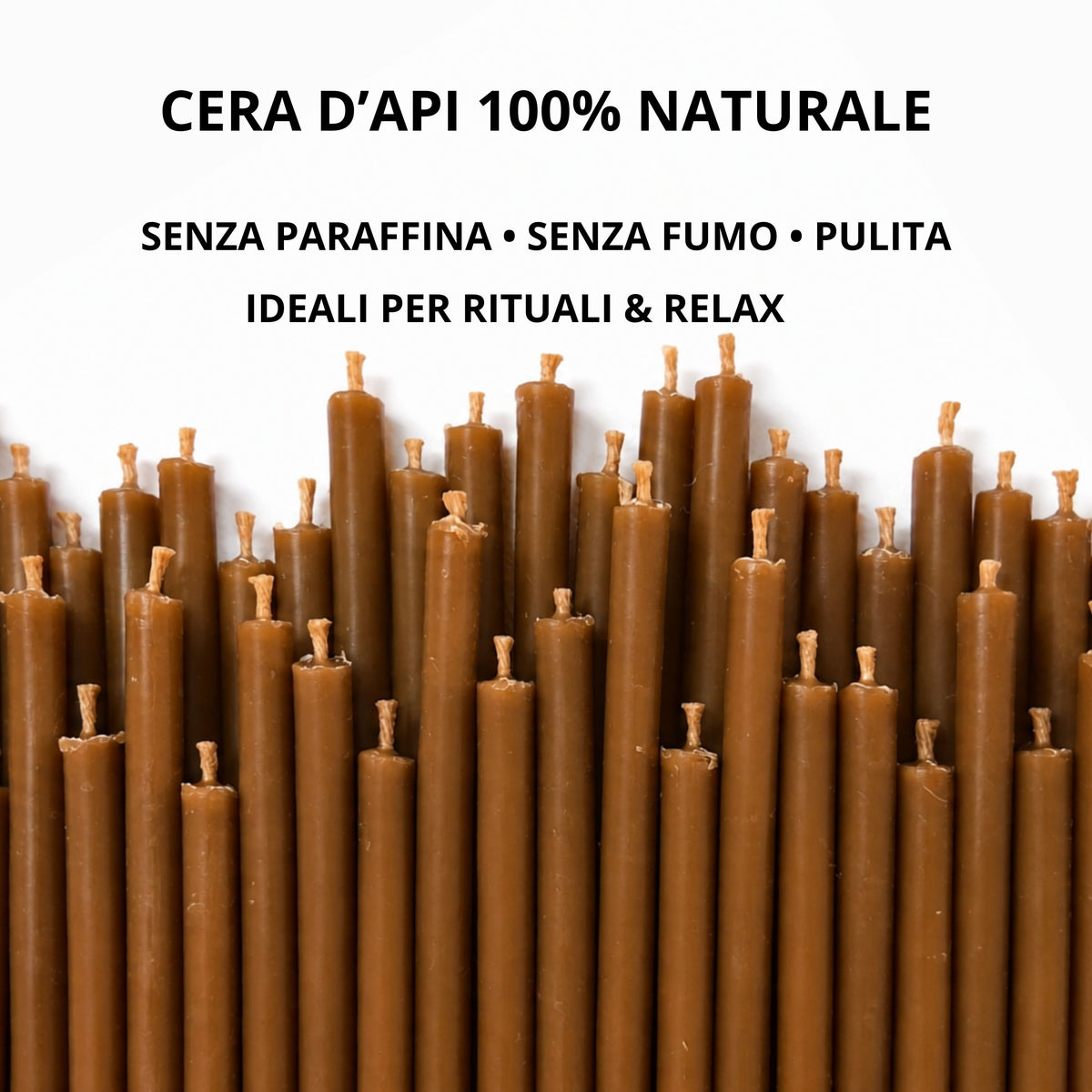 Candele Sottili Marrone in Cera d’Api Naturale