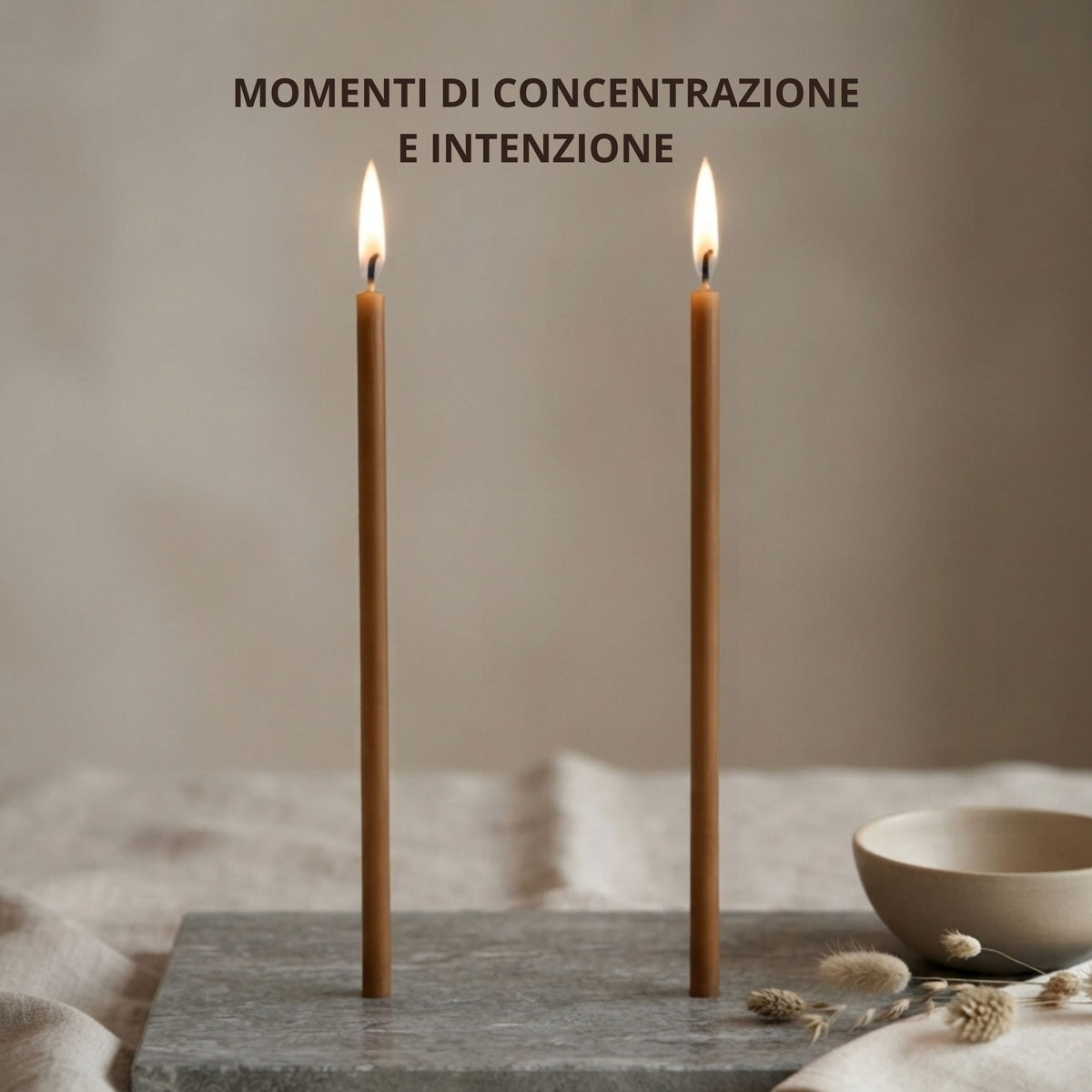 Candele Sottili Marrone in Cera d’Api Naturale