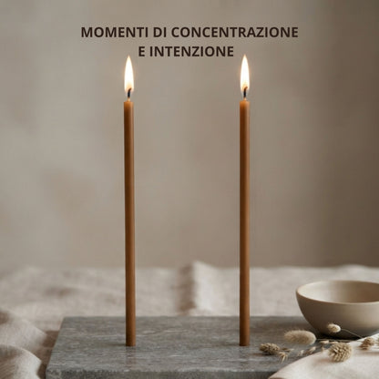 Candele Sottili Marrone in Cera d’Api Naturale