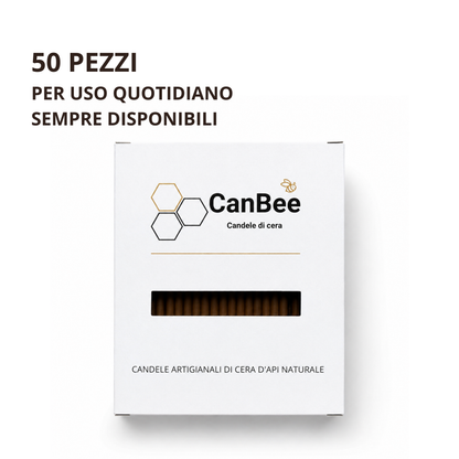 Candele Sottili Marrone in Cera d’Api Naturale