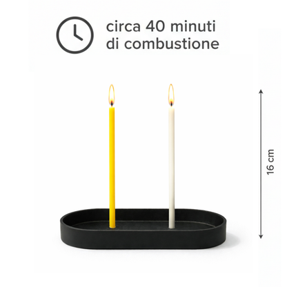 Candele Sottili in Cera d’Api Naturale | Candele Naturali per Meditazione e Rituali | 16 cm |  Ø 5 mm | Durata 40 min | 50 Pezzi | CanBee