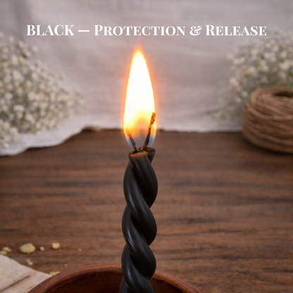 Candele Sottili Nero & Bianco in Cera d’Api Naturale | Rituali, Meditazione e Altare | 16 cm | Ø 5 mm | Durata 40 min | 50 Pezzi | CanBee