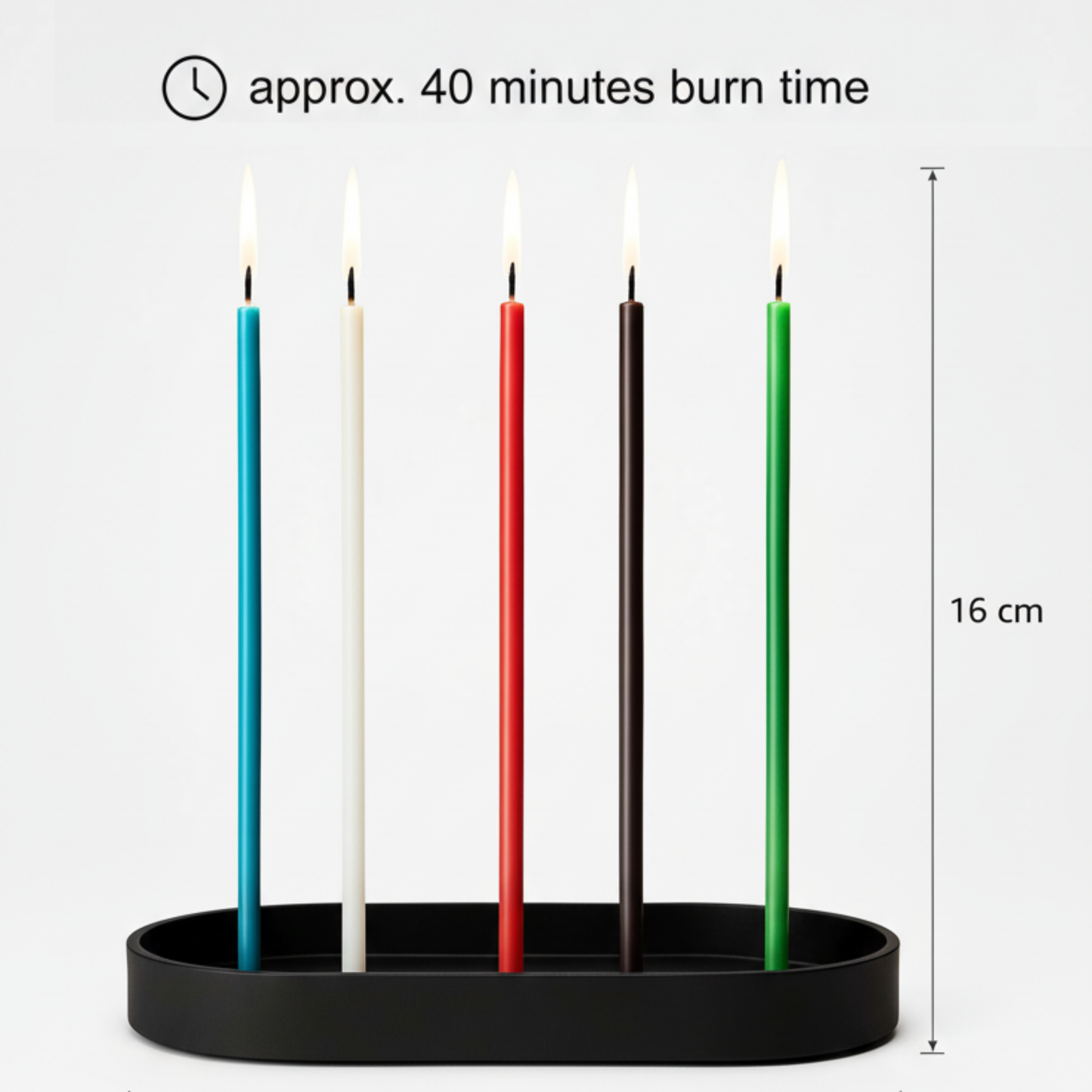 Candele Sottili Nere in Cera d’Api Naturale | Rituali, Meditazione e Altare | 16 cm | Ø 5 mm | Durata 40 min | 50 Pezzi | CanBee