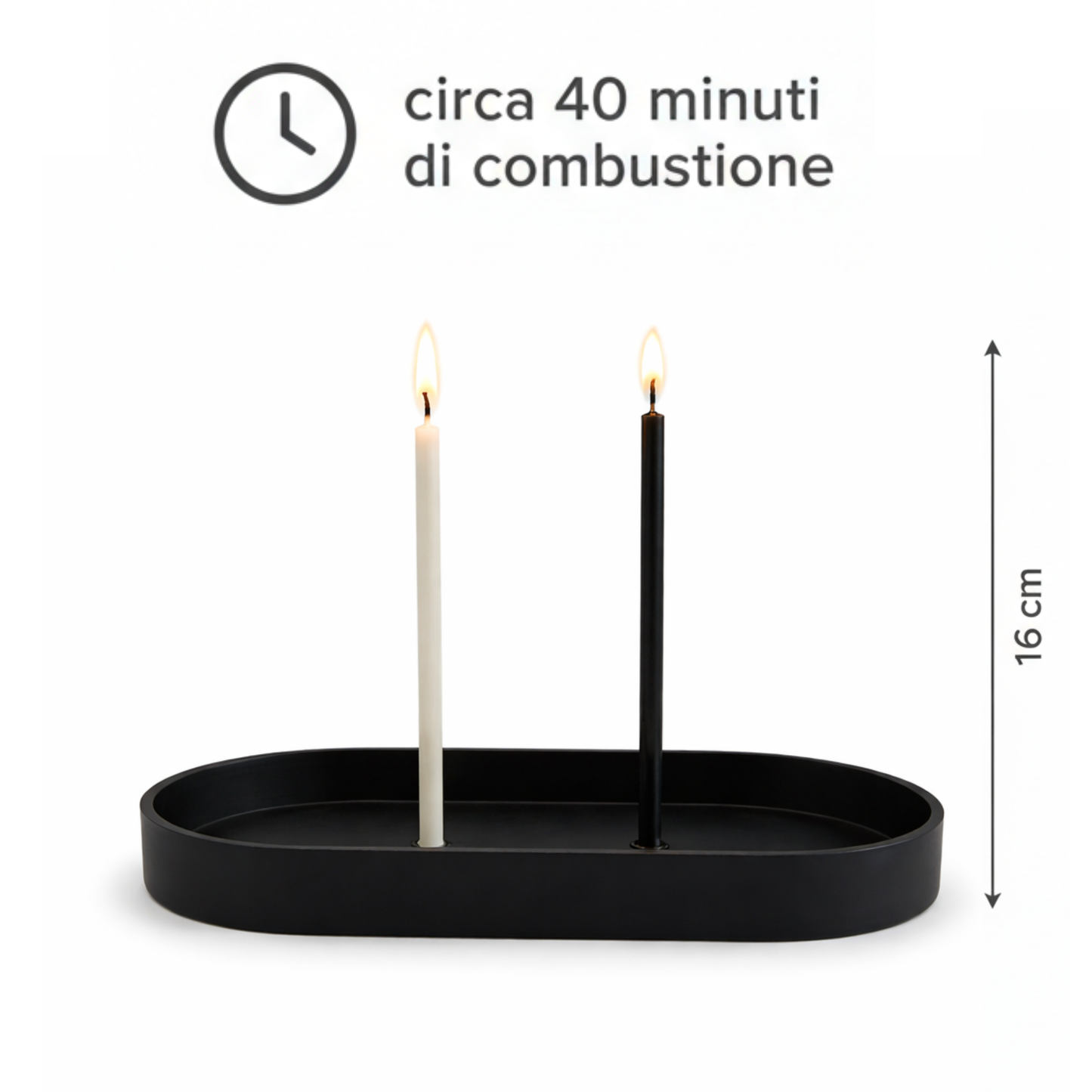 Candele Sottili Nero & Bianco in Cera d’Api Naturale | Rituali, Meditazione e Altare | 16 cm | Ø 5 mm | Durata 40 min | 50 Pezzi | CanBee