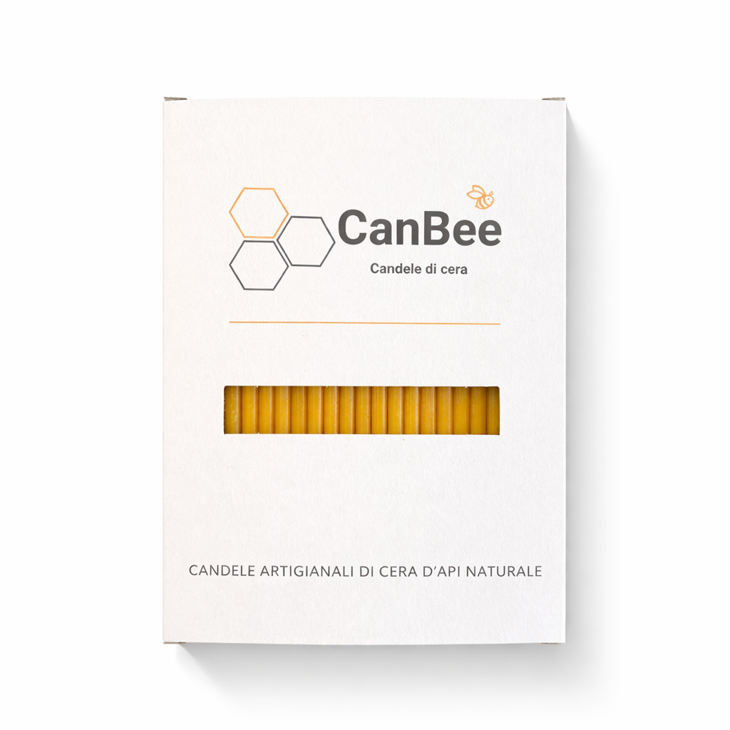 Candele Sottili in Cera d’Api Naturale | Candele Naturali per Meditazione e Rituali | 16 cm |  Ø 5 mm | Durata 40 min | 50 Pezzi | CanBee