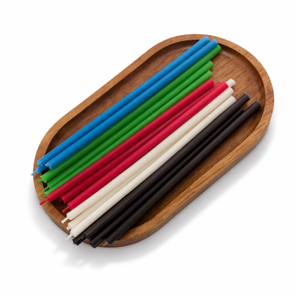 Candele Sottili Multicolor in Cera d’Api Naturale | Rituali, Meditazione e Altare | 16 cm | Ø 5 mm | Durata 40 min | 50 Pezzi | CanBee