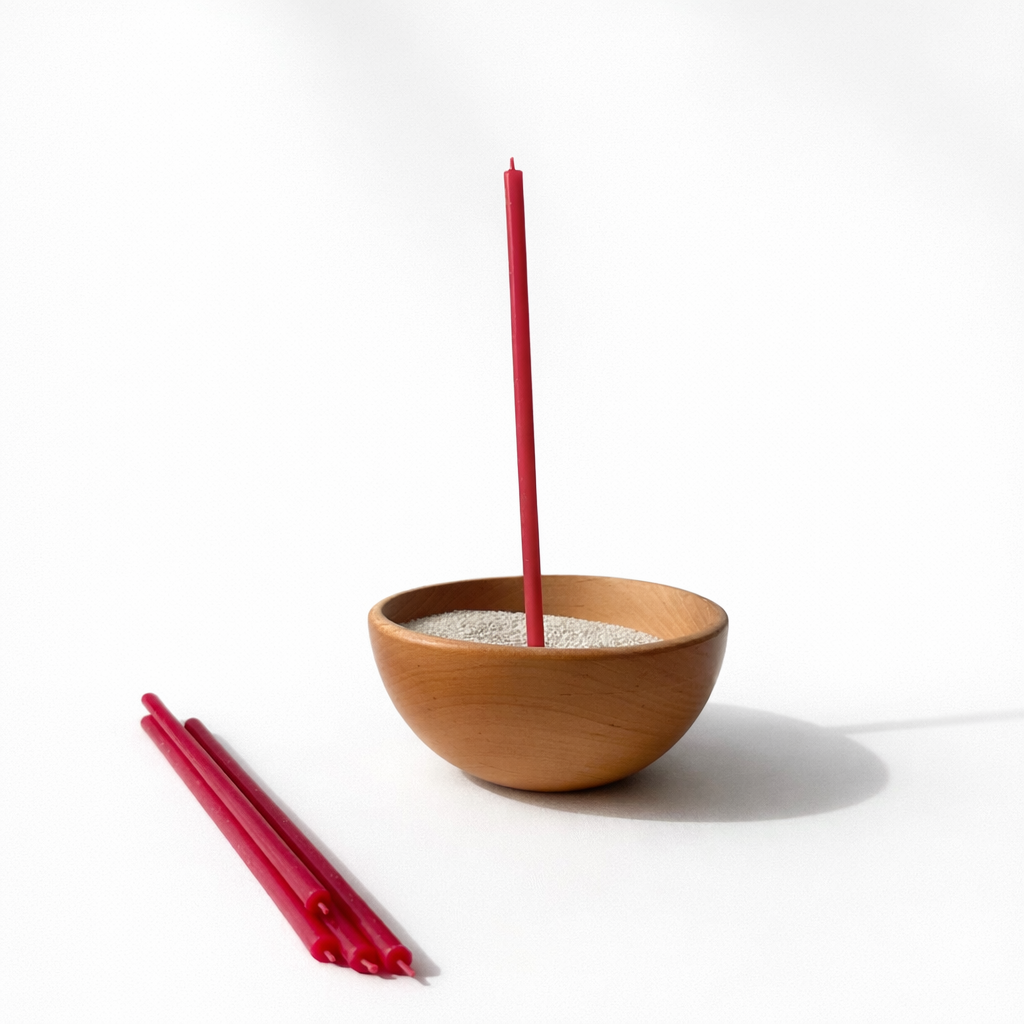 Candele Sottili Rosse in Cera d’Api Naturale | Rituali, Meditazione e Altare | 16 cm | Ø 5 mm | Durata 40 min | 50 Pezzi | CanBee