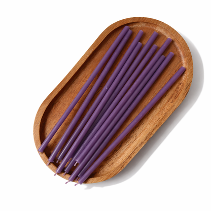 Candele Sottili Viola in Cera d’Api Naturale | Spiritualità, Energia e Meditazione | 16 cm | Ø 5 mm | Durata 40 min | 50 Pezzi | CanBee