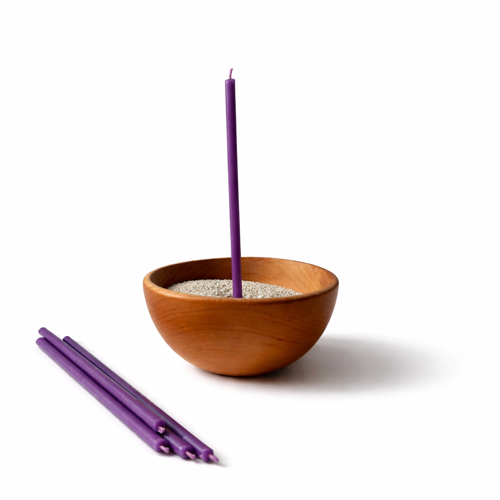 Candele Sottili Viola in Cera d’Api Naturale | Spiritualità, Energia e Meditazione | 16 cm | Ø 5 mm | Durata 40 min | 50 Pezzi | CanBee