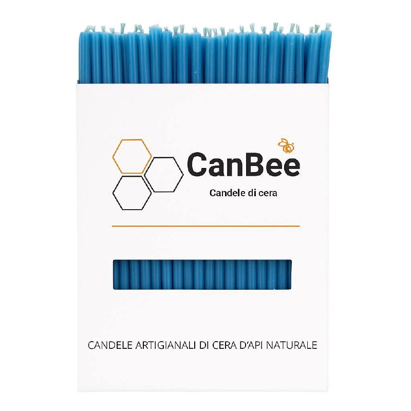 Candele Sottili Blu in Cera d’Api Naturale | Rituali, Meditazione e Altare | 16 cm |  Ø 5 mm | Durata 40 min | 50 Pezzi | CanBee