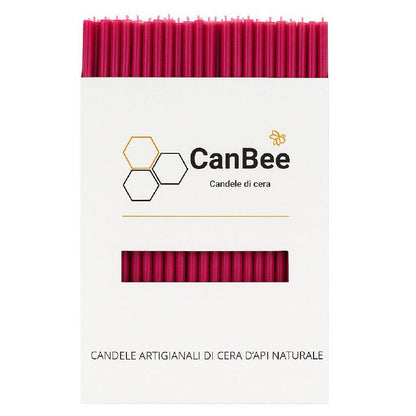 Candele Sottili Rosse in Cera d’Api Naturale | Rituali, Meditazione e Altare | 16 cm | Ø 5 mm | Durata 40 min | 50 Pezzi | CanBee