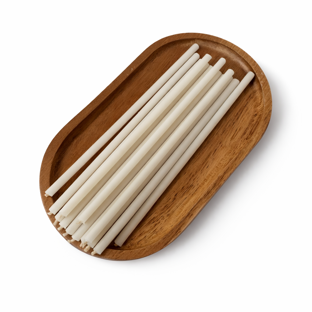 Candele Sottili Bianche in Cera d’Api Naturale | Rituali, Meditazione e Altare | 16 cm | Ø 5 mm | Durata 40 min | 50 Pezzi | CanBee